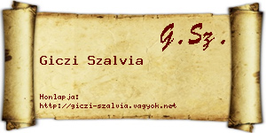 Giczi Szalvia névjegykártya